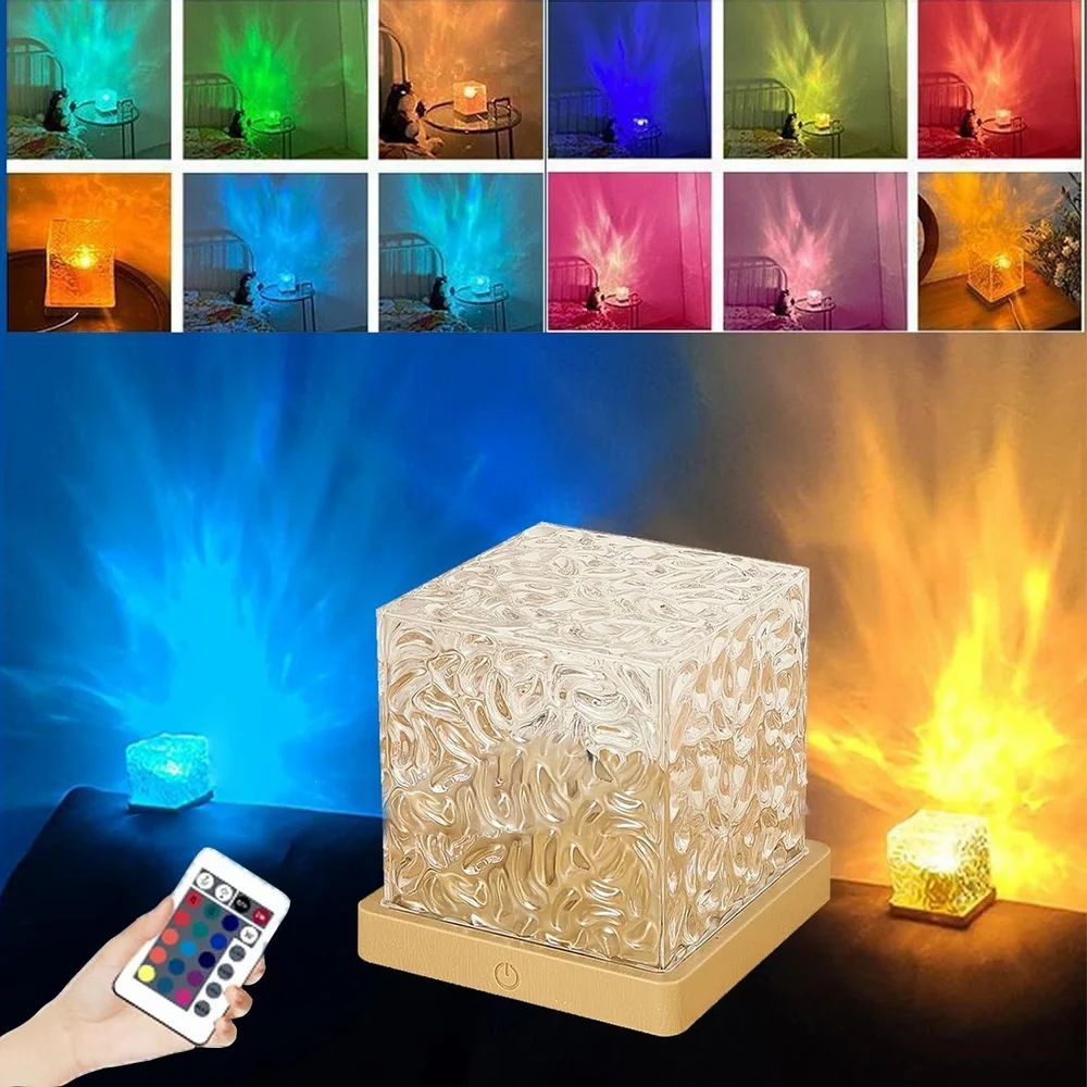 LED 3D Ocean Wave Projector Night Lamp Water Ripple Light Northern Lights - Premium Quality High-Durability Product