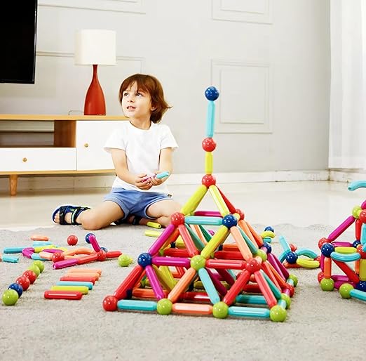 Magnetic Sticks Building Blocks for Kids –Puzzle Games for Kids, Stem Toys for Children, Building & Construction Toys, Educational & Learning Toy for 3+ Year Old Kids Boys, Girls (25 Pcs) - Premium Quality High-Durability Product