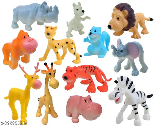 Funny Jungle Animals Toys Forest Animal Set Mini Cartoon Animal Toys Figure Playing Set for Kids - 2 Pcs - High-Performance Professional Automotive Care & Accessory