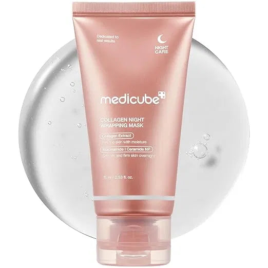 Medicube Pink Therapy Collagen Night Wrapping Face Mask - Advanced Nourishing Premium Skin & Beauty Care