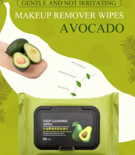 Avocado Makeup Remover Wipes (60 Pcs) - Advanced Nourishing Premium Skin & Beauty Care