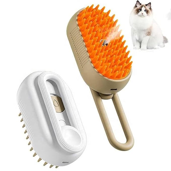 Steam Brush for Dog Cat 3 in 1