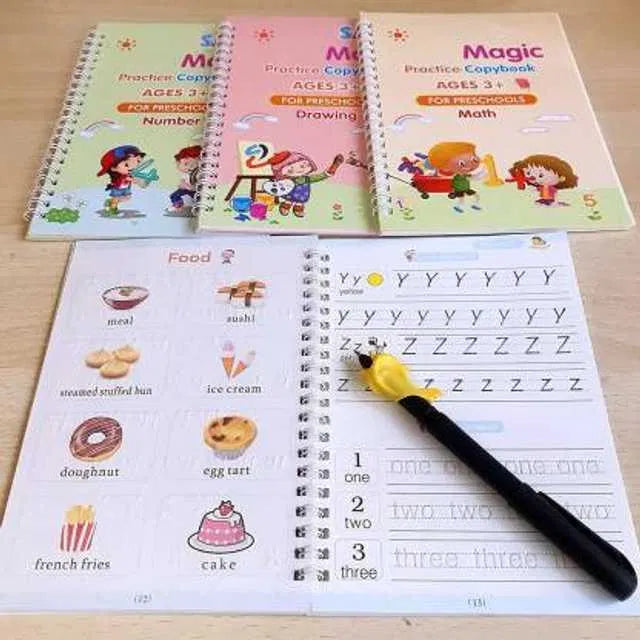 Magic Practice Copybook (4 Book + 10 Refill) (A-127) - Premium Quality High-Durability Product