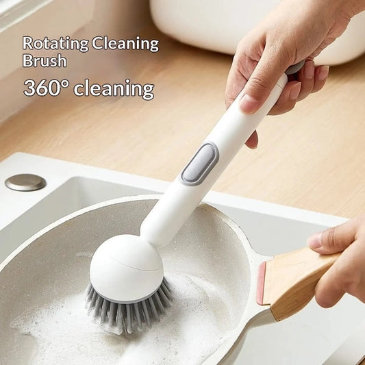 Rotatable Liquid Adding Cleaning Brush